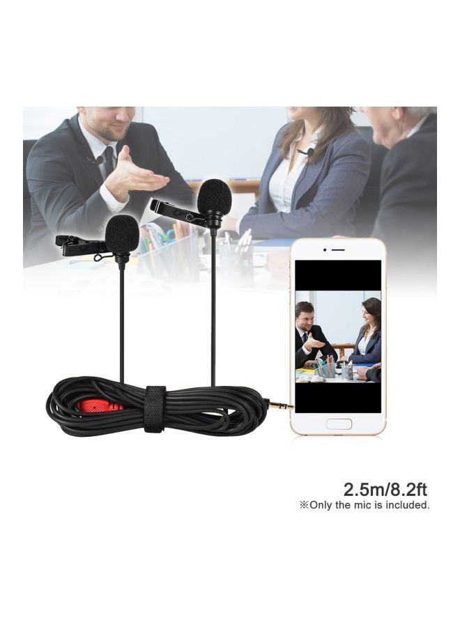 Dual Head Omnidirectional Clip-On Microphone Mic LU-D6318 Black - Image 5