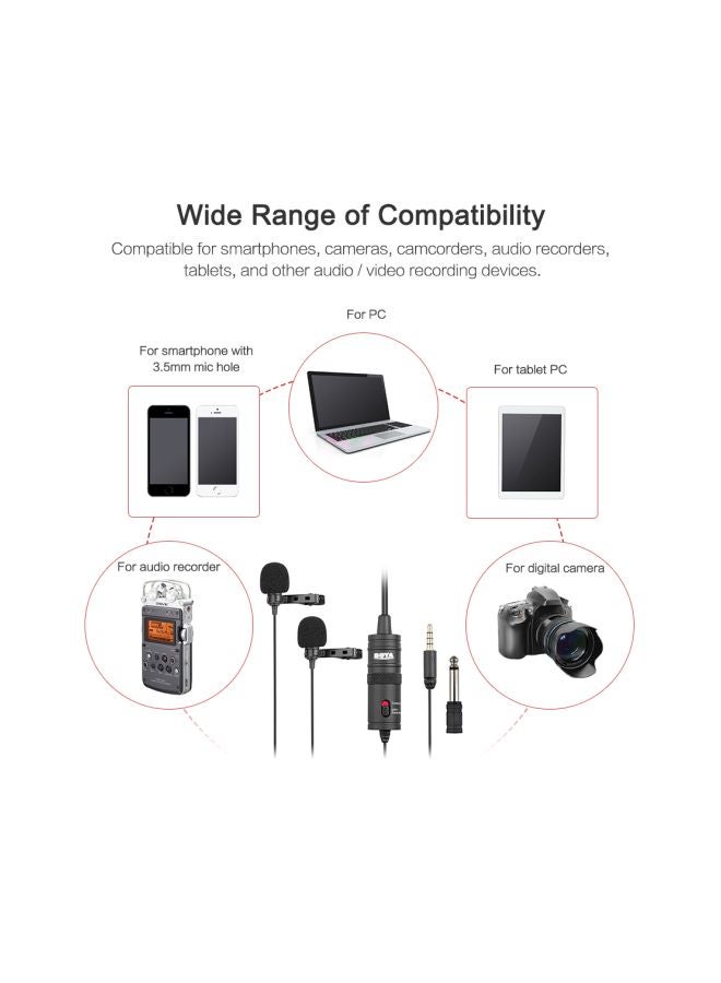Generic BY-M1DM Omni-Directional Lavalier Microphone LU-D5707 Black  - Image 4