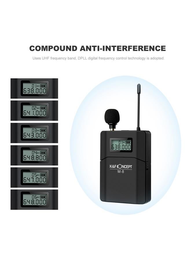 M8 UHF Wireless Lavalier Microphone For Video Camera And Camcorder LU-D5247 Black