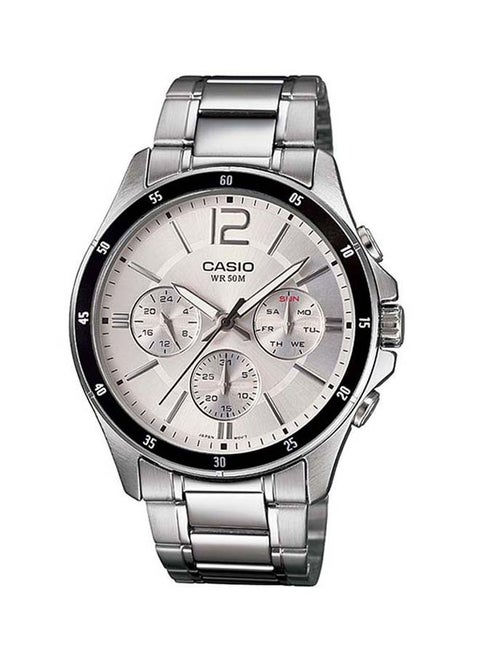Men's Stainless Steel Analog Wrist Watch MTP-1374D-7AVDF - 35 mm - Silver