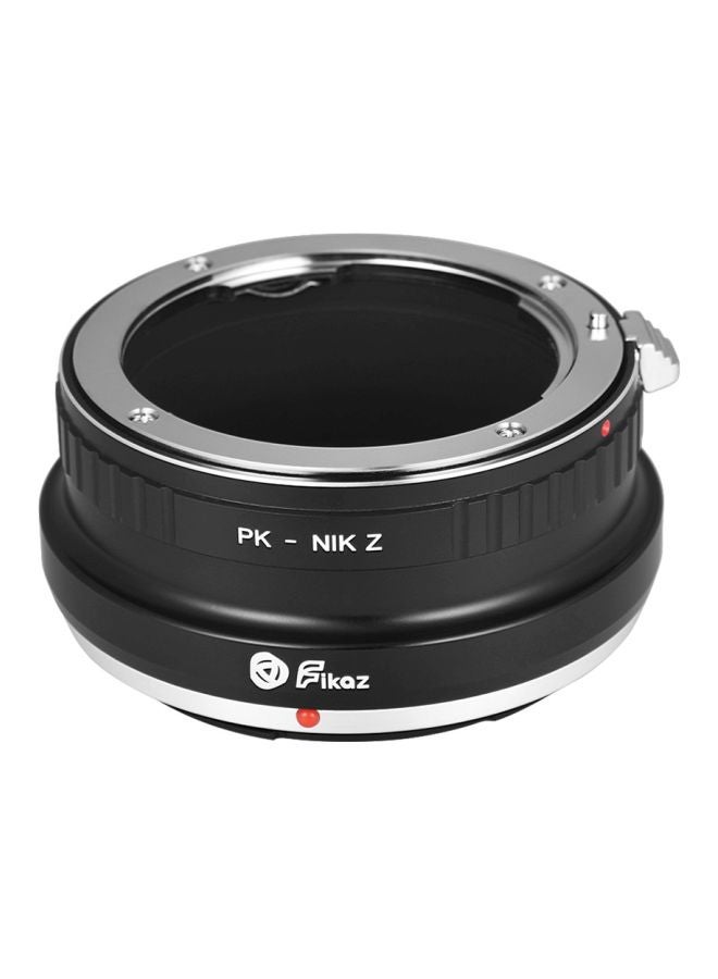 Fikaz Lens Mount Adapter Ring For Pentax PK-Mount Lens/Nikon Z6 Z7 Z-Mount Mirrorless Camera PK-NIKZ Black/Silver  - Image 1