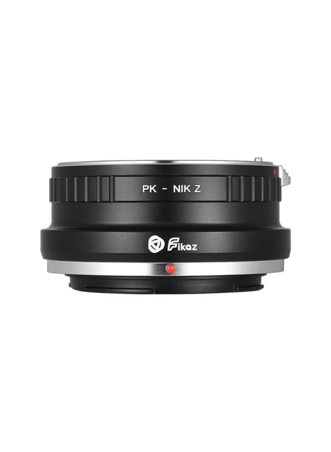 Fikaz Lens Mount Adapter Ring For Pentax PK-Mount Lens/Nikon Z6 Z7 Z-Mount Mirrorless Camera PK-NIKZ Black/Silver  - Image 2