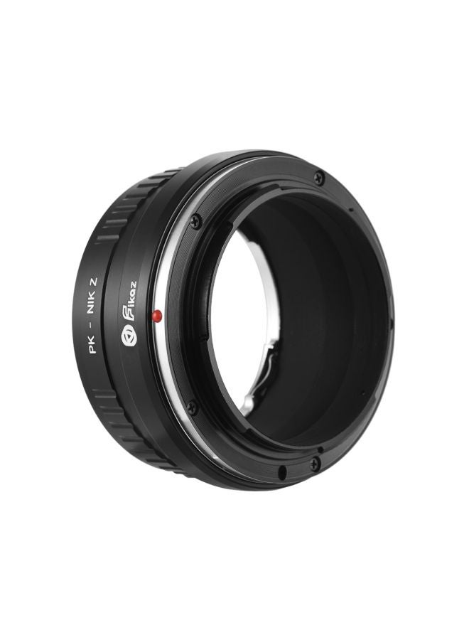 Fikaz Lens Mount Adapter Ring For Pentax PK-Mount Lens/Nikon Z6 Z7 Z-Mount Mirrorless Camera PK-NIKZ Black/Silver  - Image 3