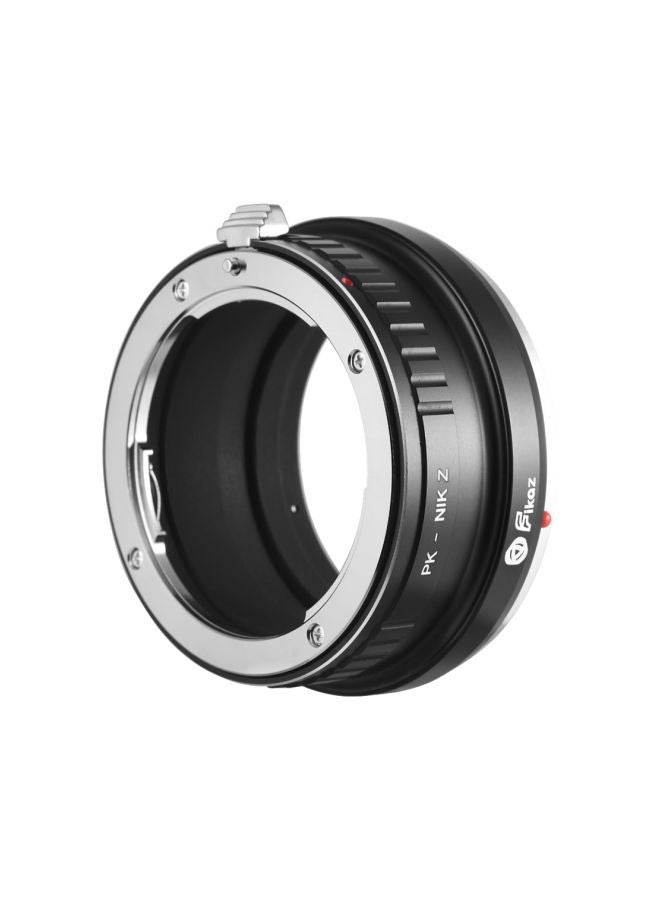Fikaz Lens Mount Adapter Ring For Pentax PK-Mount Lens/Nikon Z6 Z7 Z-Mount Mirrorless Camera PK-NIKZ Black/Silver  - Image 4