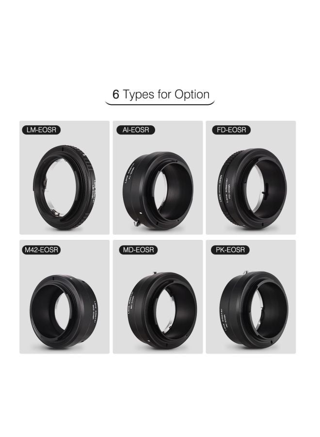 Lens Mount Adapter Ring For M42-Mount Lens To Canon EOS R Mirrorless Camera Black/Silver  - Image 3