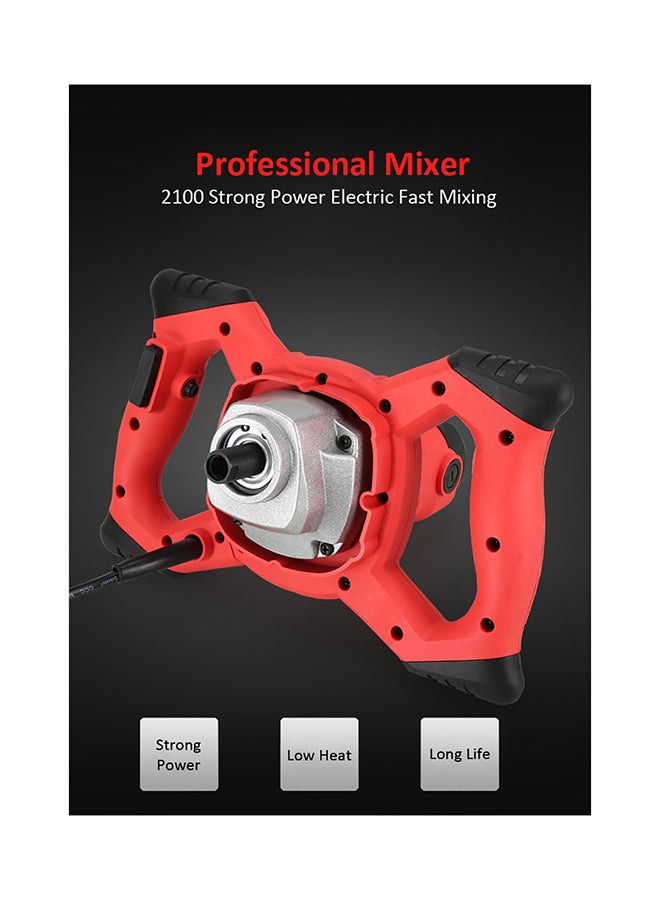 KKmoon Handheld Electric Cement Mixer Stirrer Silver/Red 4.399kg - Image 4