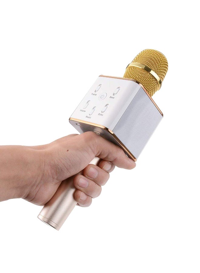 Q7 Wireless Karaoke Microphone Gold/White - Image 4