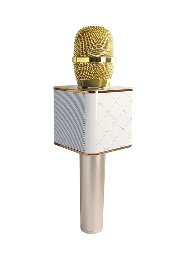 Q7 Wireless Karaoke Microphone Gold/White - Image 2