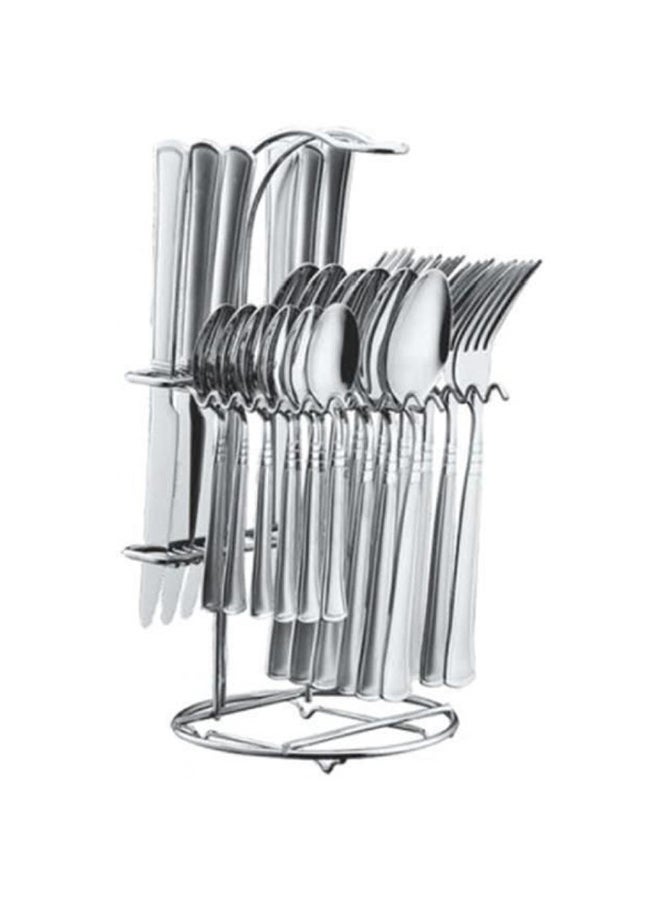 Royalford 25-Piece Stainless Steel Cutlery Set Silver  - Image 1