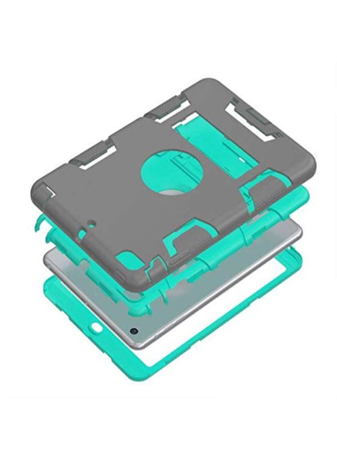 Shockproof Dual Layer Case Cover With Hard Stand For Apple iPad Grey/Blue