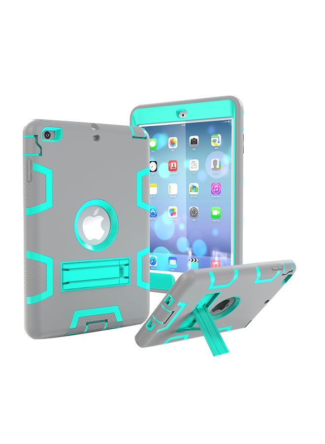 Shockproof Dual Layer Case Cover With Hard Stand For Apple iPad Grey/Blue