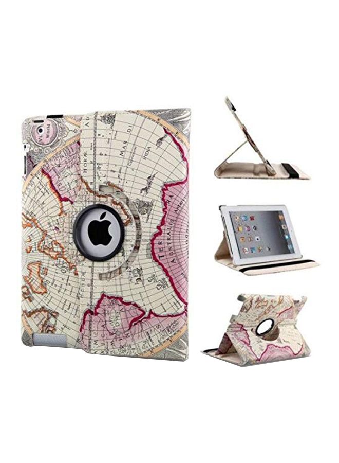 World Map Coated Smart Case Cover For Apple iPad Multicolour  - Image 2