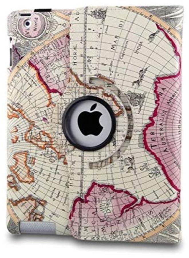 World Map Coated Smart Case Cover For Apple iPad Multicolour  - Image 5