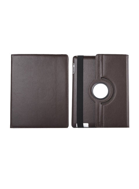 360 Degree Folding Pattern Case Cover For Apple iPad Brown