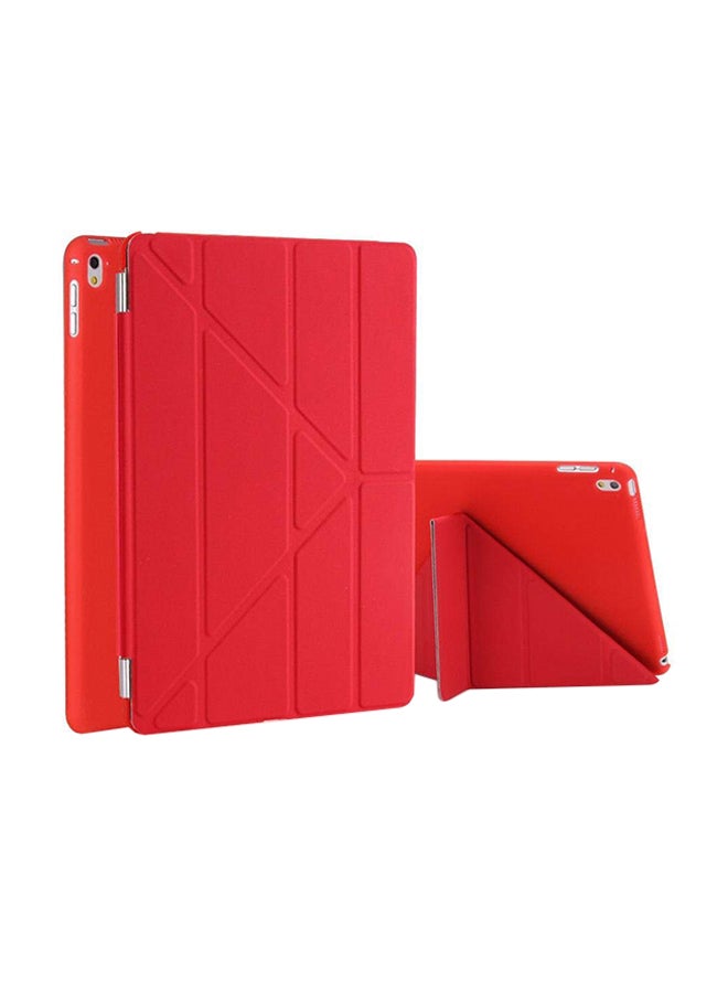 Foldable Leather Shell Magnetic Smart Case Cover For Apple iPad 2017 Red  - Image 1