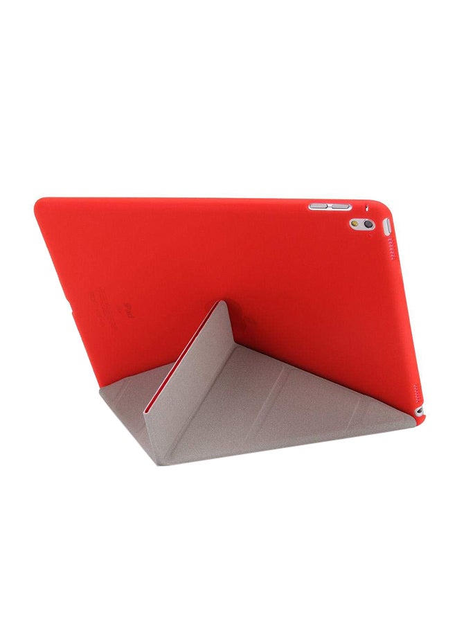 Foldable Leather Shell Magnetic Smart Case Cover For Apple iPad 2017 Red  - Image 2