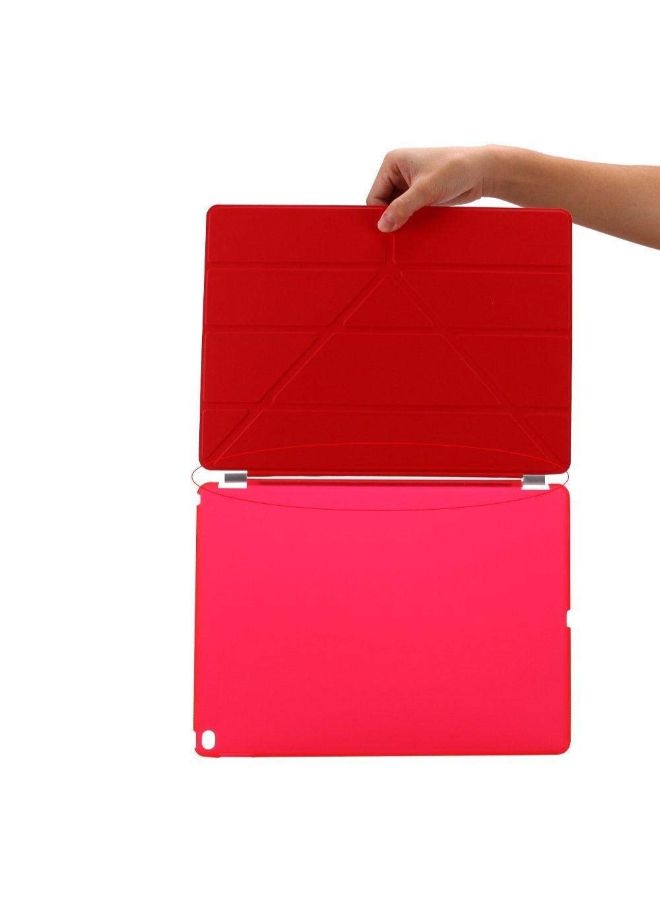 Foldable Leather Shell Magnetic Smart Case Cover For Apple iPad 2017 Red  - Image 4
