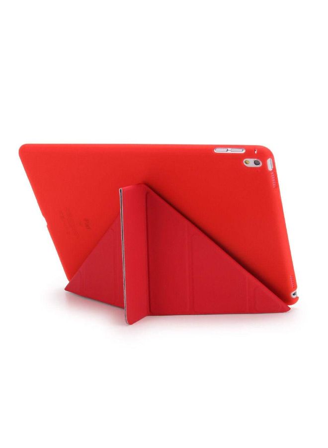 Foldable Leather Shell Magnetic Smart Case Cover For Apple iPad 2017 Red  - Image 3