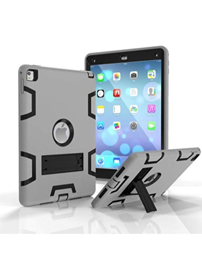 Heavy Duty Smart Tablet Case Cover With Kickstand For Apple iPad Grey/Black  - Image 4