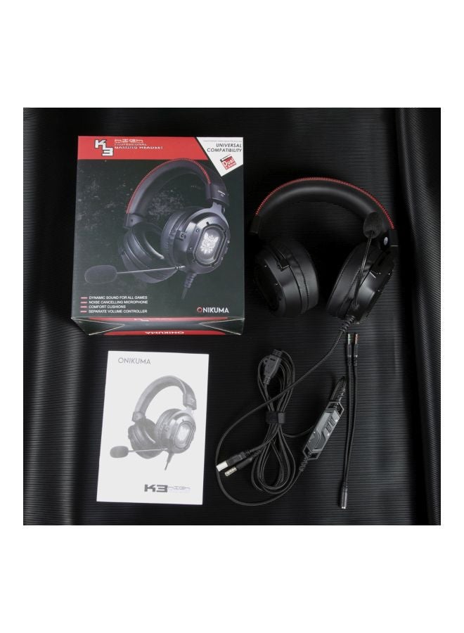 onikuma - K3 Wired Over-Ear Gaming Headset For PS4/PS5/XOne/XSeries/NSwitch/PC - Image 1