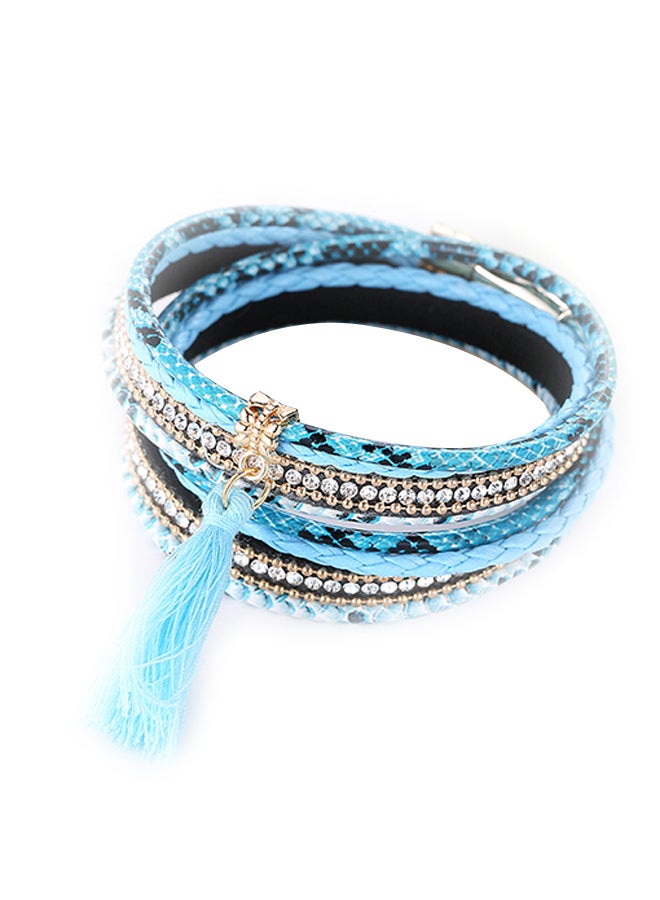 Sharpdo Tassel Pattern Rhinestone Multi-Layer Bracelet