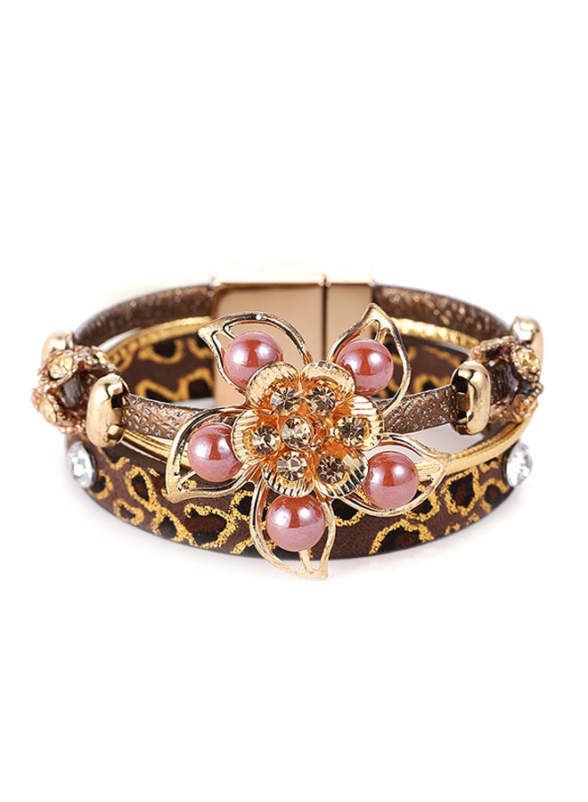 Sharpdo Flower Pattern Wrap Bracelet