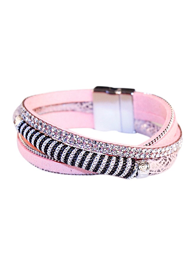 Sharpdo Crystal Stud Cross Layer Bracelet