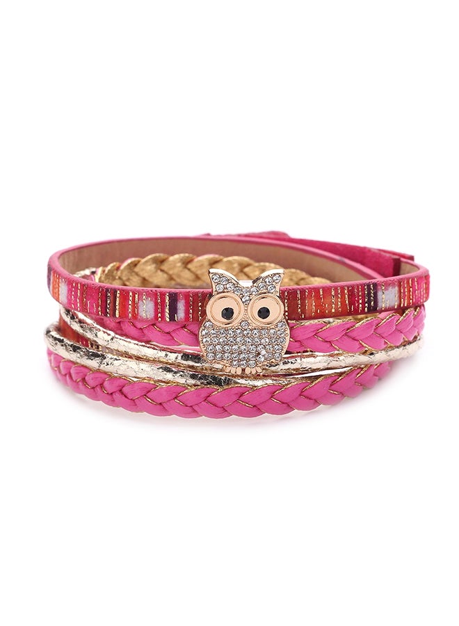 شاربدو سوار مجدول متعدد الطبقات مزين بحلية على شكل بومة