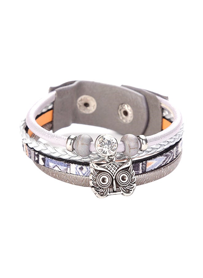 Sharpdo Owl Pendant Magnetic Closure Bracelet