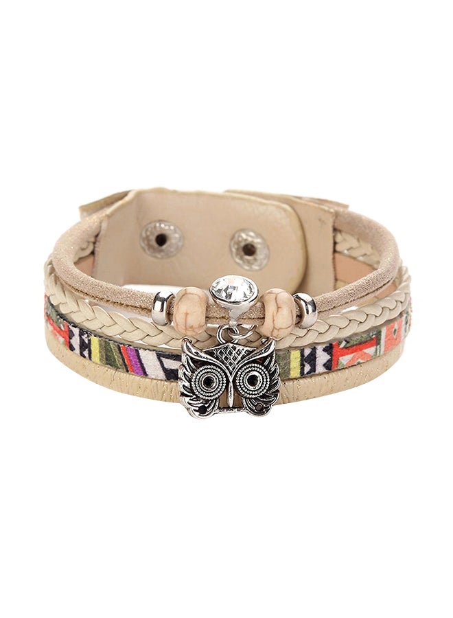 Owl Pendant Magnetic Closure Bracelet
