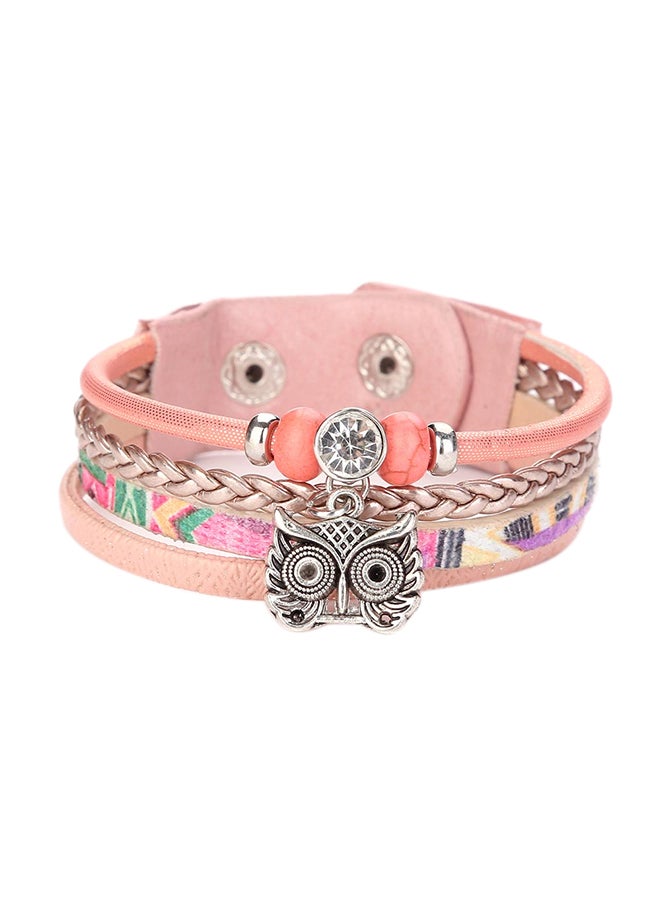 Sharpdo Owl Pendant Magnetic Closure Bracelet