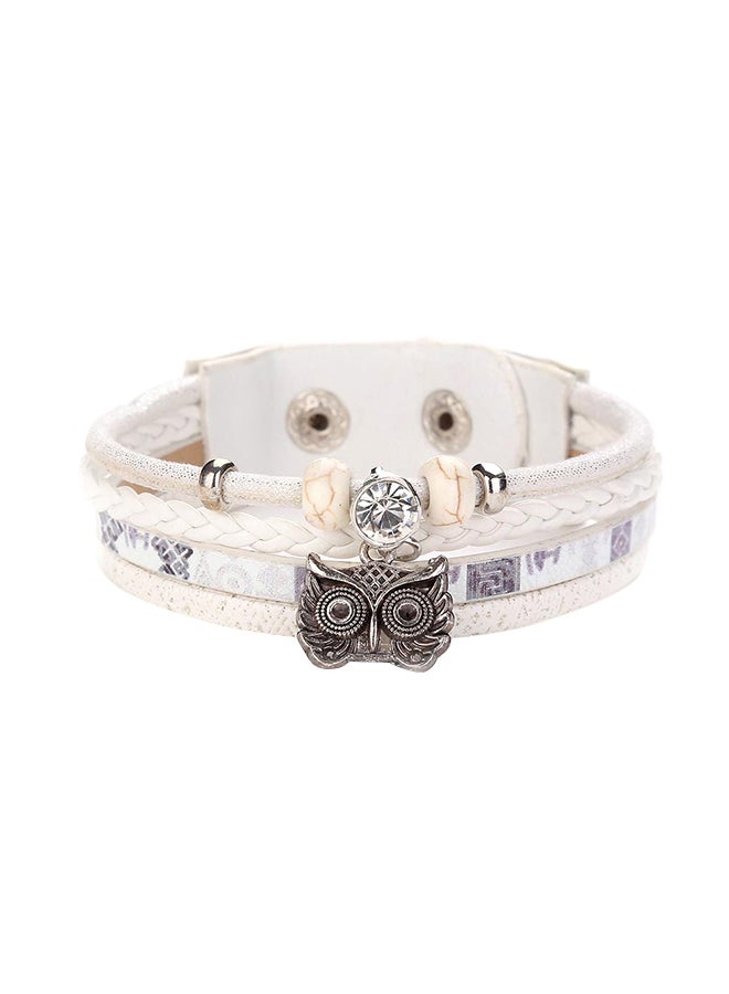 Sharpdo Owl Pendant Magnetic Closure Bracelet