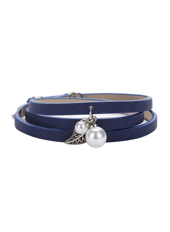 Pearl And Leaf Pendant Multi-Layer Bracelet