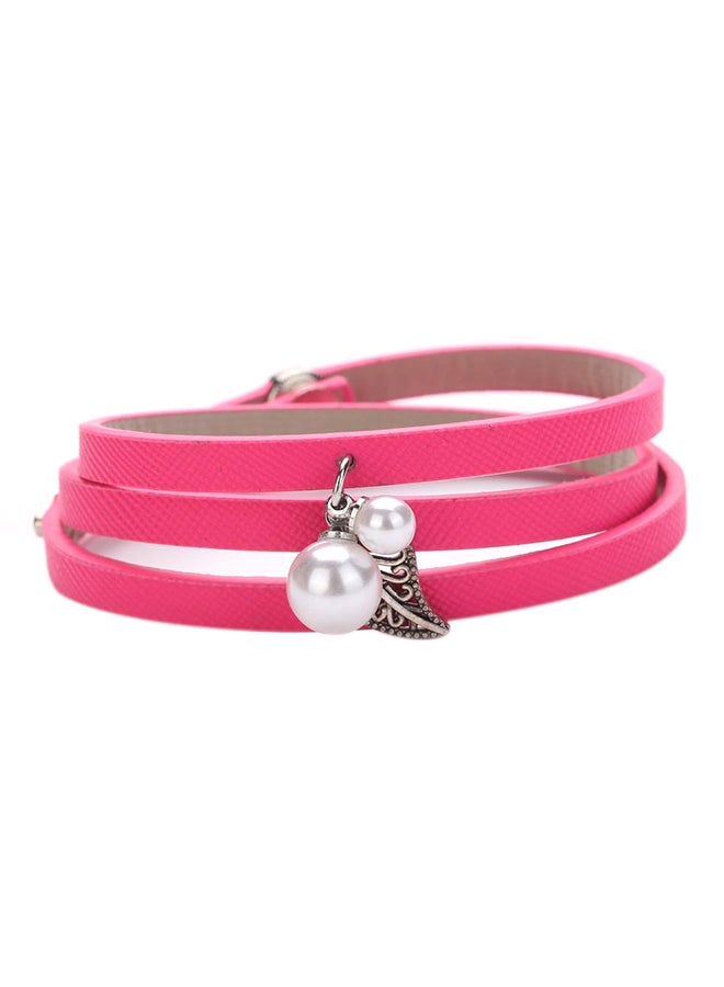 شاربدو سوار متعدد الطبقات بدلايات على شكل لؤلؤة وورقة شجرة