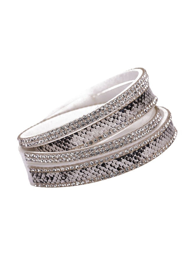 سوار مزدوج الطبقات مرصع بالكريستال