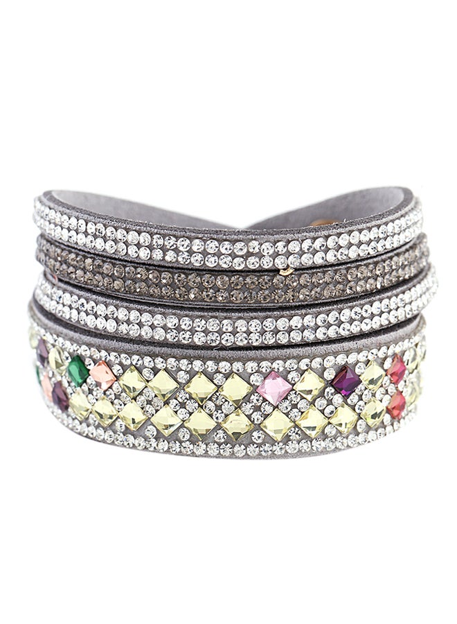 Sharpdo Crystal Stud Multi-Layer Bracelet