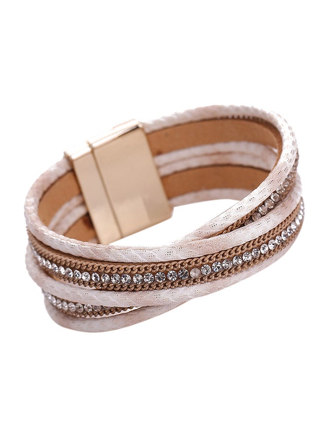 Sharpdo Braided Chain Pattern Cross Layer Bracelet 