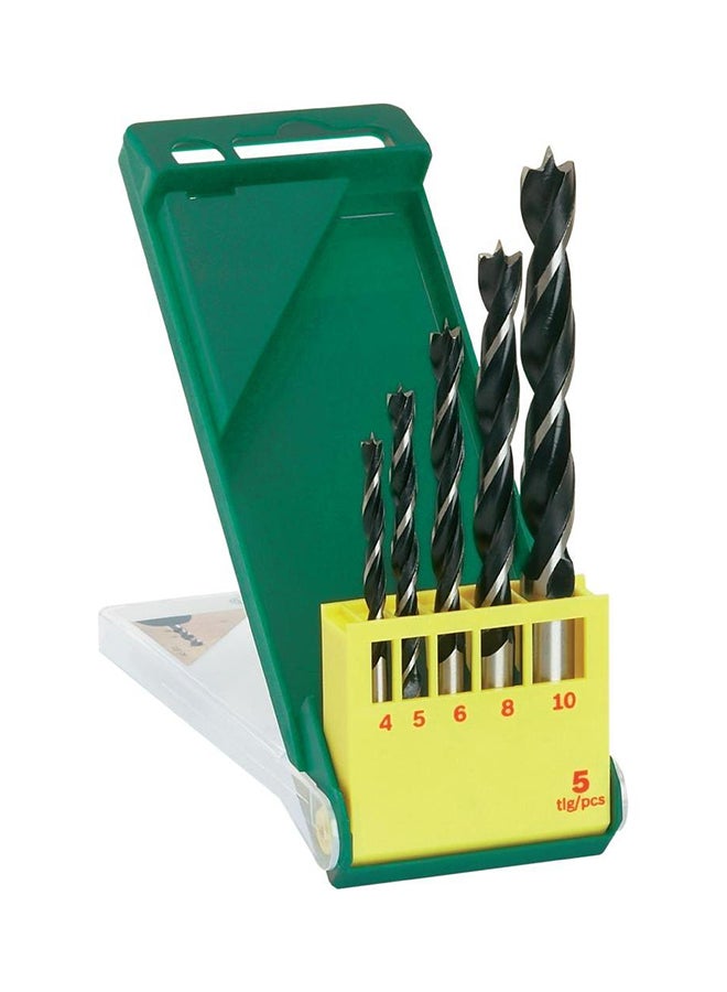 بوش طقم لقم حفر مثقاب خشبي مكون من 5 قطع أسود/فضي 160 x 55 x 17سم