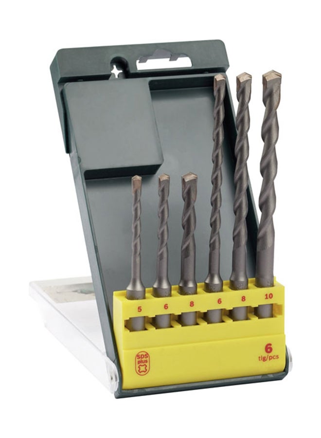 بوش طقم لقم ثقب Sds بلس مكون من 6 قطع رمادي / أصفر 5, 6, 7, 8, 9, 10