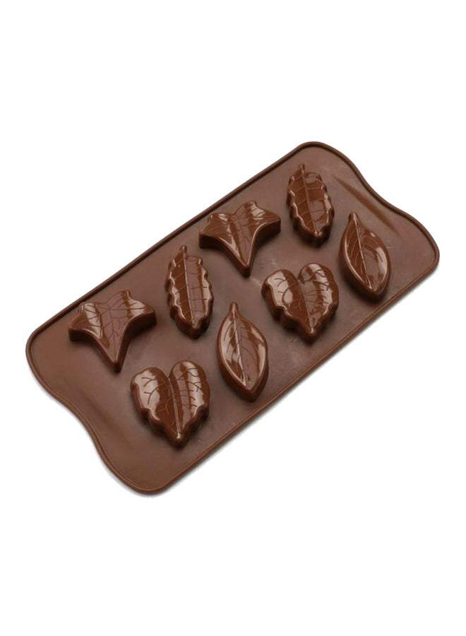 5-Piece Leaf-Shape Chocolate Cake Mold Set Brown 