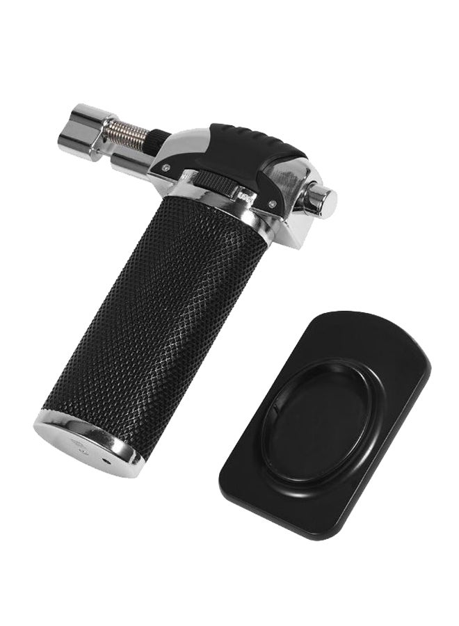 Refillable Culinary Barbecue Torch Gas Lighter Silver/Black