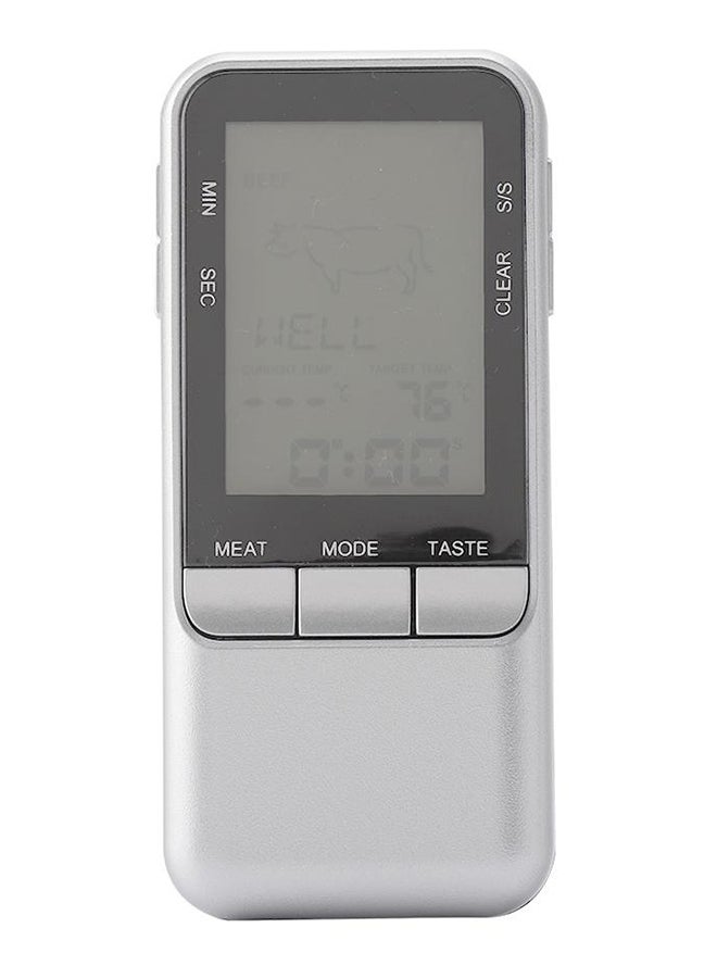 ميزان حرارة رقمي لاسلكي لشواء اللحوم فضي/ أسود/ رمادي - Image 2