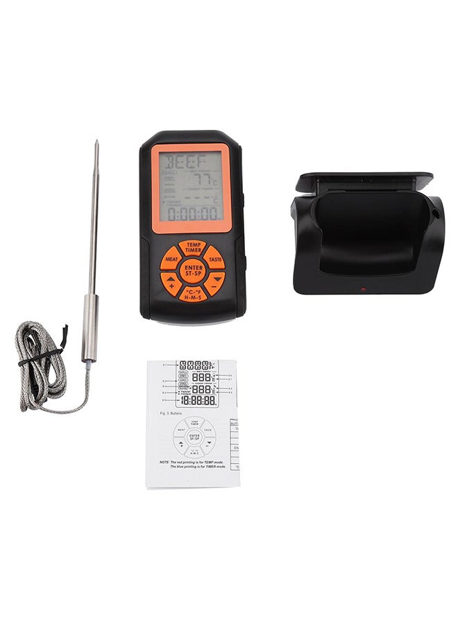 ميزان حرارة رقمي لاسلكي لشواء اللحوم متعدد الألوان