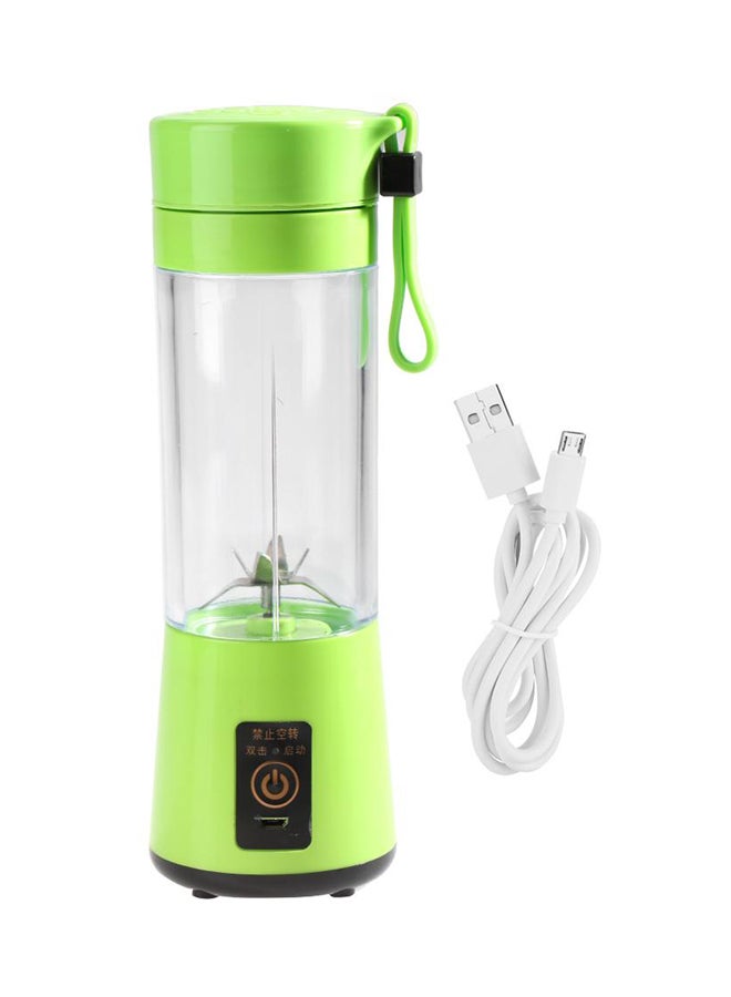 خلاط وعصارة من الزجاج محمول وقابل للشحن بمنفذ USB أخضر 687جرام - Image 1