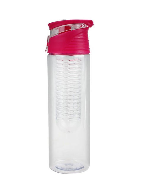 Infuser Flip Lid Juice Bottle Red/Clear 25X7X7cm