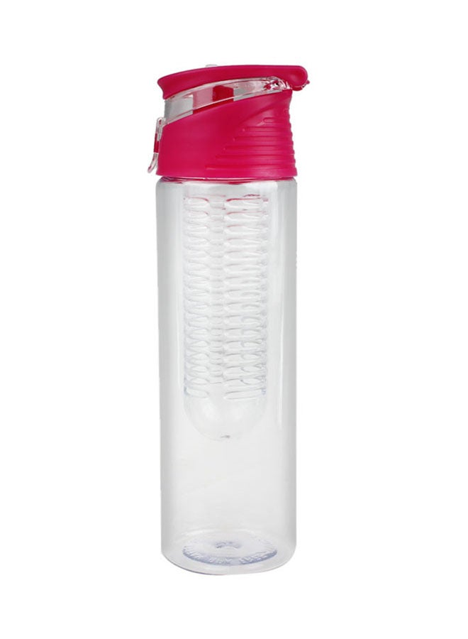 Infuser Flip Lid Juice Bottle Red/Clear 25X7X7cm