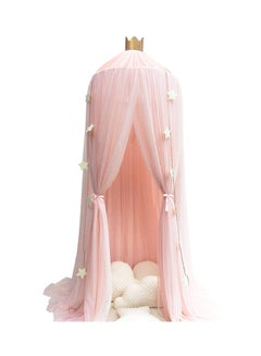 FRIEET Mosquito Net Bed Canopy Yarn Play Tent Bedding Cotton Blend Pink 240x60centimeter  - Image 1