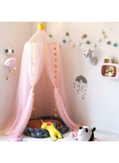FRIEET Mosquito Net Bed Canopy Yarn Play Tent Bedding Cotton Blend Pink 240x60centimeter  - Image 2