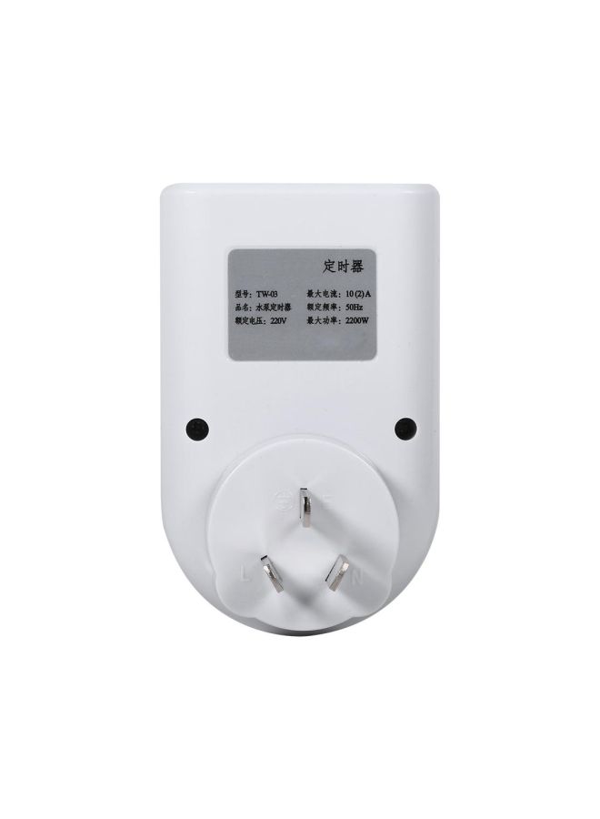 Digital Countdown Control Timer Plug White 10x6.3x7.3cm  - Image 2