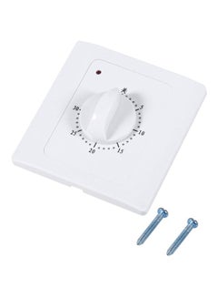 Digital Countdown Control Timer Plug White 8.5x8.5centimeter